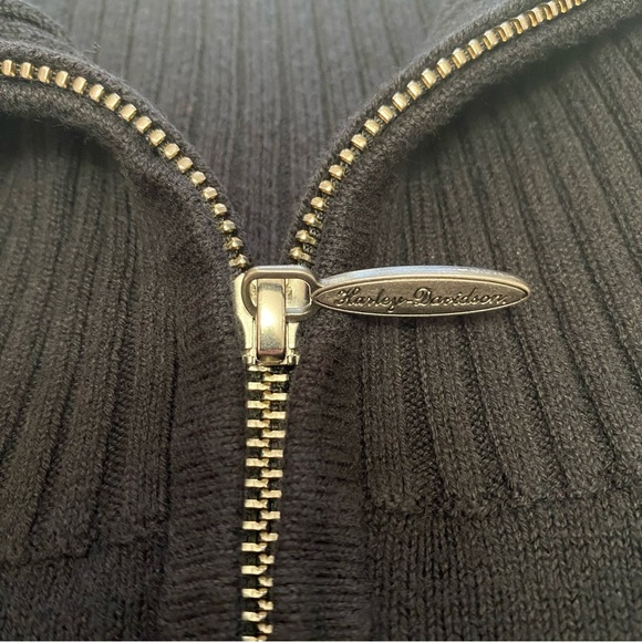 Women’s Harley-Davidson Black zip up sweater Large - Picture 4 of 9